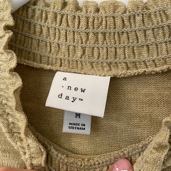 RUCHED GREEN/YELLOW LONG SLEEVE SHIRT - Picture 6 of 7